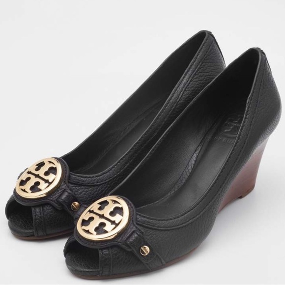 Tory Burch Black Leather Sally 2 Wedge pump - Picture 3 of 6